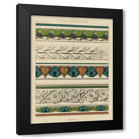 Panel Ornamentale II Black Modern Wood Framed Art Print with Double Matting by Vision Studio