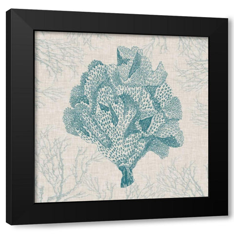 Coral Motif IV Black Modern Wood Framed Art Print with Double Matting by Vision Studio