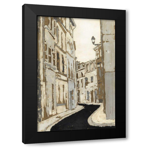 Non-Embellished Streets of Paris II Black Modern Wood Framed Art Print by Meagher, Megan