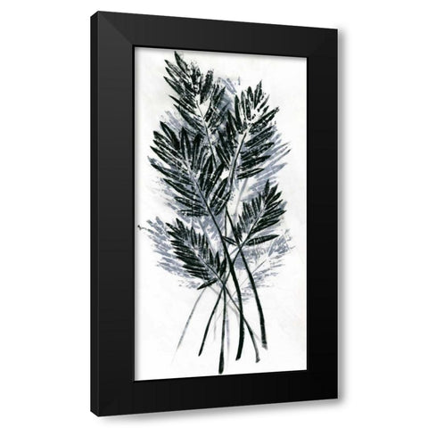 Palm Leaf Fresco I Black Modern Wood Framed Art Print with Double Matting by Vision Studio