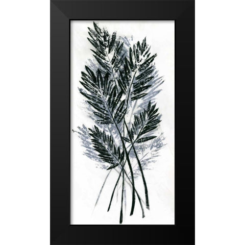 Palm Leaf Fresco I Black Modern Wood Framed Art Print by Vision Studio