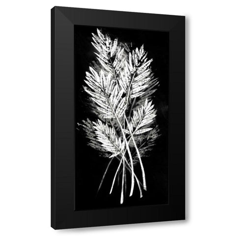 Palm Leaf Fresco II Black Modern Wood Framed Art Print with Double Matting by Vision Studio