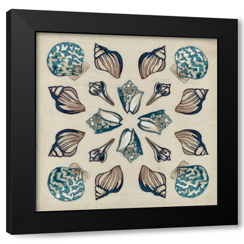 Coastal Kaleidoscope IV Black Modern Wood Framed Art Print with Double Matting by Vess, June Erica