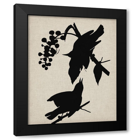 Audubon Silhouette III Black Modern Wood Framed Art Print with Double Matting by Vision Studio