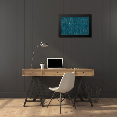 Train Blueprint III Black Modern Wood Framed Art Print by Vision Studio