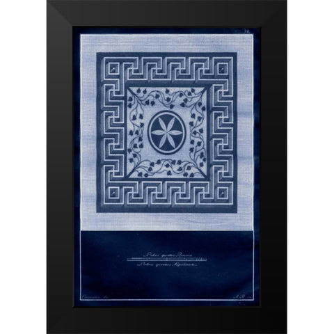 Indigo Tile II Black Modern Wood Framed Art Print by Vision Studio