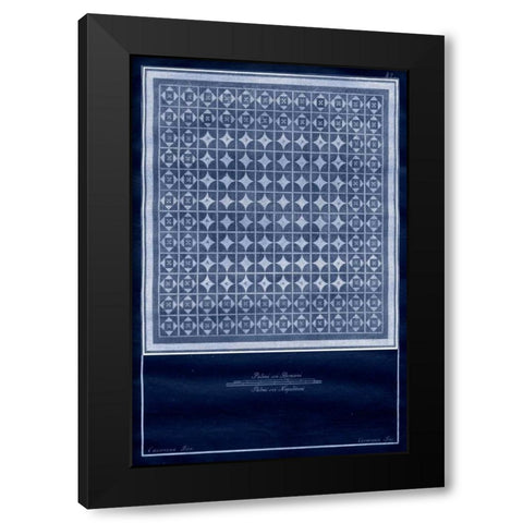 Indigo Tile VI Black Modern Wood Framed Art Print with Double Matting by Vision Studio