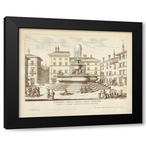 Fountains of Rome II Black Modern Wood Framed Art Print by Vision Studio