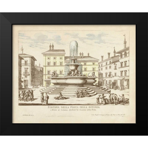Fountains of Rome II Black Modern Wood Framed Art Print by Vision Studio
