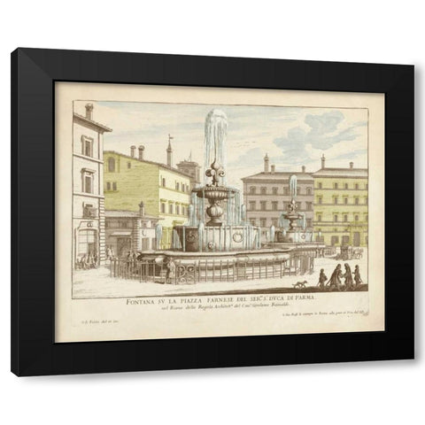 Fountains of Rome IV Black Modern Wood Framed Art Print with Double Matting by Vision Studio