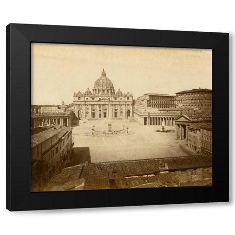 St. Peters Square Black Modern Wood Framed Art Print by Brogi, Giacomo