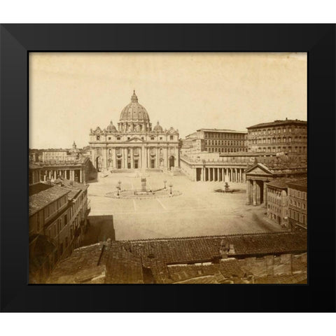 St. Peters Square Black Modern Wood Framed Art Print by Brogi, Giacomo
