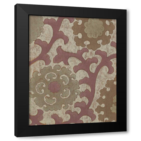 Plum Suzani I Black Modern Wood Framed Art Print with Double Matting by Zarris, Chariklia