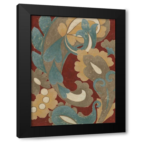 Provincial Paisley II Black Modern Wood Framed Art Print by Zarris, Chariklia