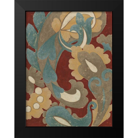 Provincial Paisley II Black Modern Wood Framed Art Print by Zarris, Chariklia