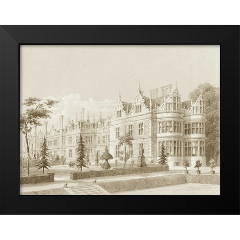 Kirby Castle Garden View Black Modern Wood Framed Art Print by Richardson