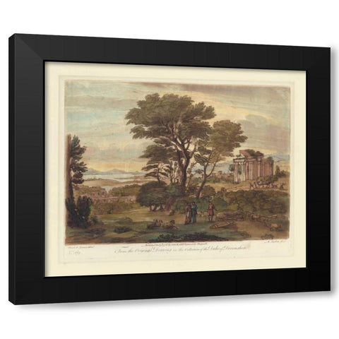 Italian View I Black Modern Wood Framed Art Print by Lorrain, Claude