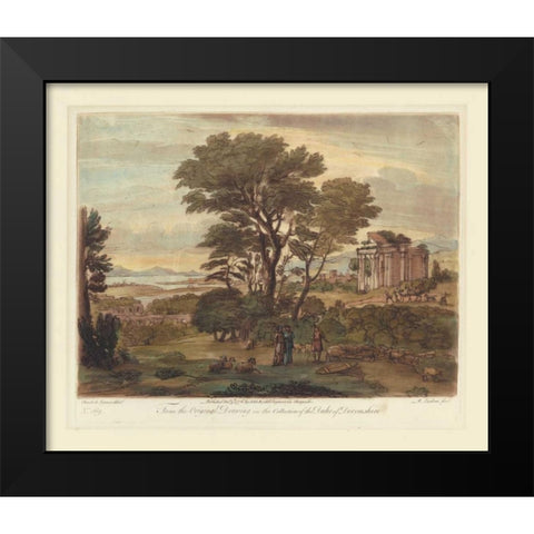 Italian View I Black Modern Wood Framed Art Print by Lorrain, Claude