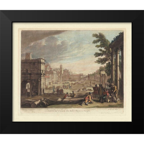 Italian View II Black Modern Wood Framed Art Print by Lorrain, Claude