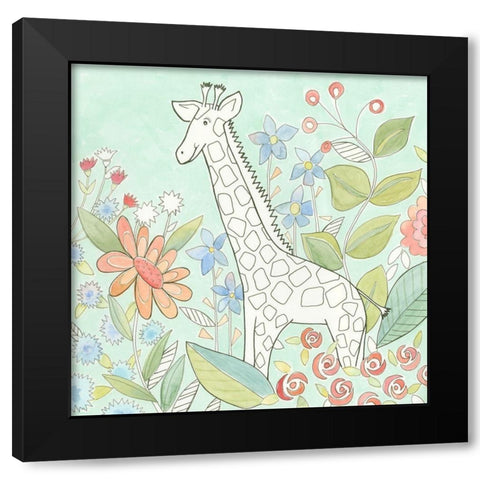 Nicks Animal Garden III Black Modern Wood Framed Art Print by Meagher, Megan
