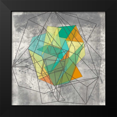 Geomolecule II Black Modern Wood Framed Art Print by Goldberger, Jennifer