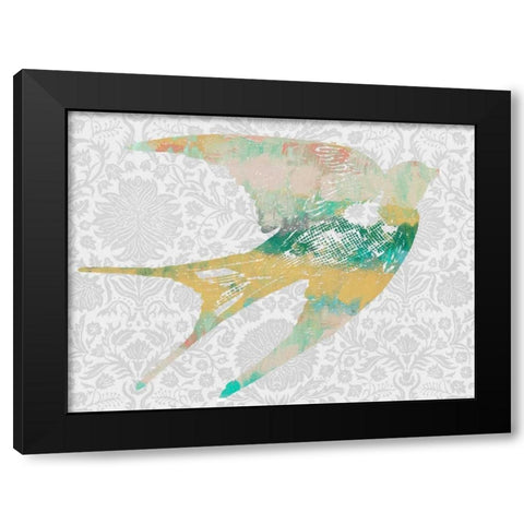 Patterned Bird II Black Modern Wood Framed Art Print by Goldberger, Jennifer