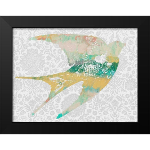 Patterned Bird II Black Modern Wood Framed Art Print by Goldberger, Jennifer