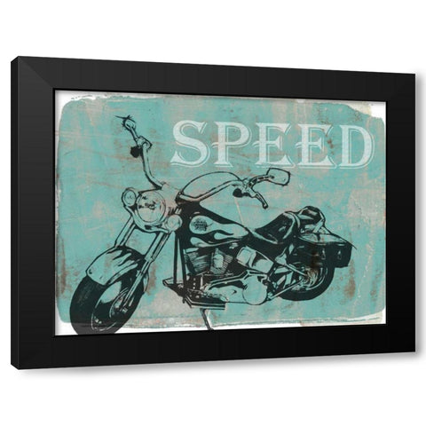 Motorcycle Ride II Black Modern Wood Framed Art Print by Goldberger, Jennifer
