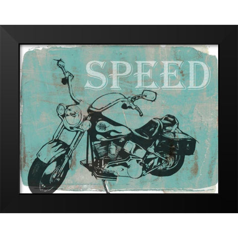 Motorcycle Ride II Black Modern Wood Framed Art Print by Goldberger, Jennifer