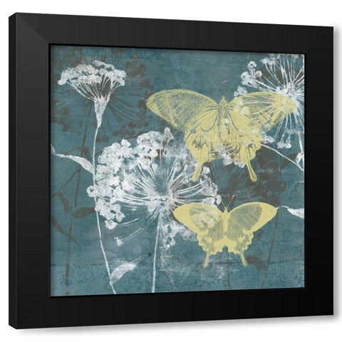 Indigo and Wings II Black Modern Wood Framed Art Print by Goldberger, Jennifer