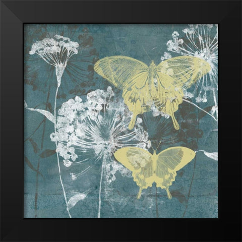 Indigo and Wings II Black Modern Wood Framed Art Print by Goldberger, Jennifer