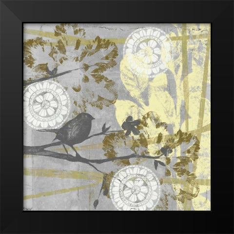 Serene Bird and Branch II Black Modern Wood Framed Art Print by Goldberger, Jennifer