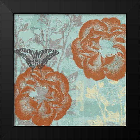 Teal Garden I Black Modern Wood Framed Art Print by Goldberger, Jennifer