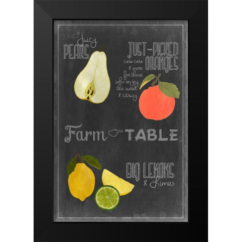 Blackboard Fruit IV Black Modern Wood Framed Art Print by Vision Studio