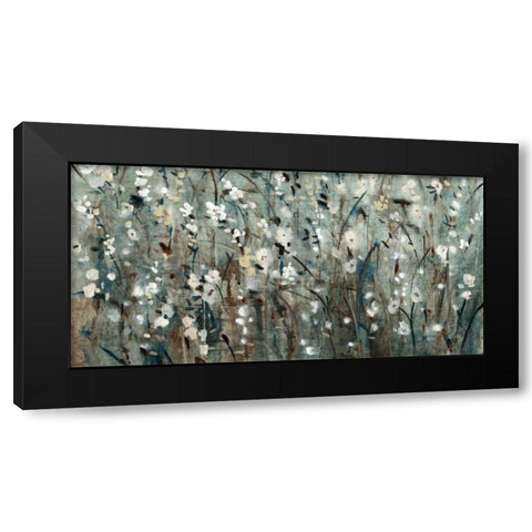 White Blooms with Navy II Black Modern Wood Framed Art Print with Double Matting by OToole, Tim
