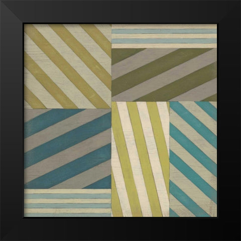 Nautical Stripes I Black Modern Wood Framed Art Print by Vess, June Erica
