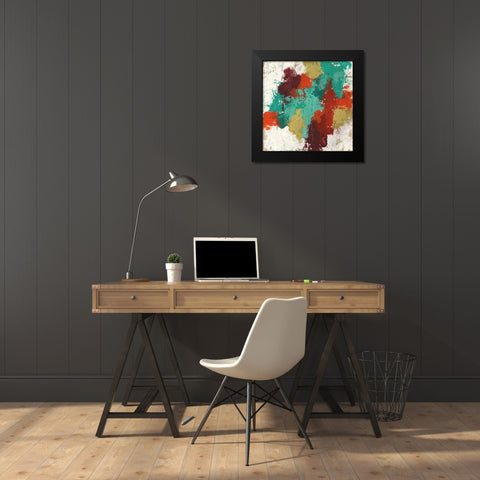 Kaleidoscope Signals II Black Modern Wood Framed Art Print by Vess, June Erica
