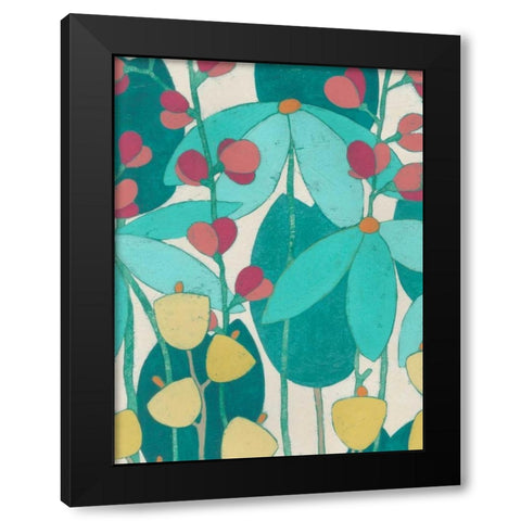Wild Flower Glade I Black Modern Wood Framed Art Print by Vess, June Erica