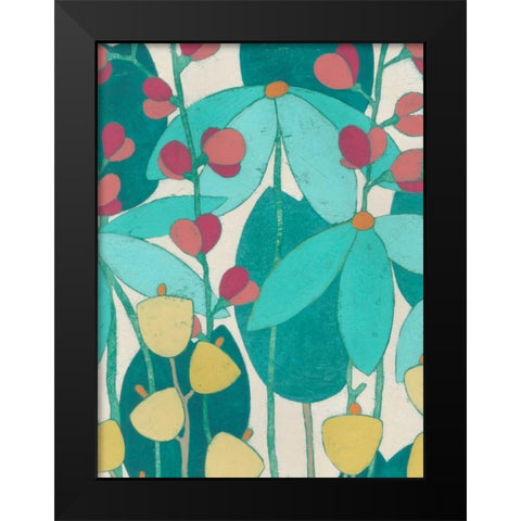 Wild Flower Glade I Black Modern Wood Framed Art Print by Vess, June Erica