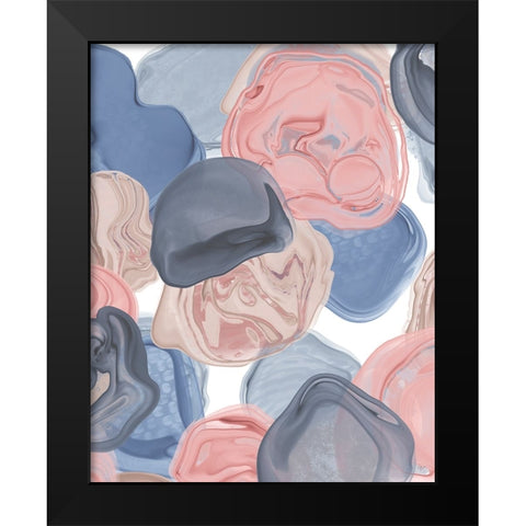 Beach Pebbles 2 Black Modern Wood Framed Art Print by Fab Funky