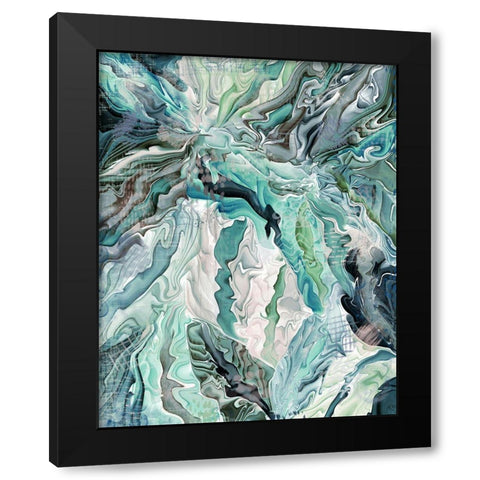 Tropical Forest Abstract 1 Black Modern Wood Framed Art Print with Double Matting by Fab Funky
