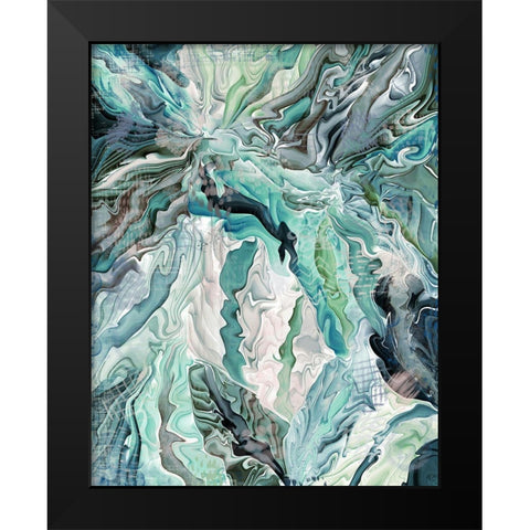 Tropical Forest Abstract 1 Black Modern Wood Framed Art Print by Fab Funky