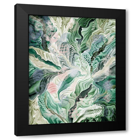 Tropical Forest Abstract 2 Black Modern Wood Framed Art Print by Fab Funky