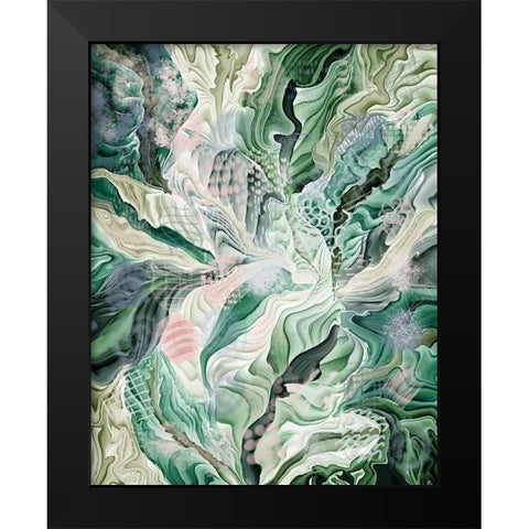 Tropical Forest Abstract 2 Black Modern Wood Framed Art Print by Fab Funky