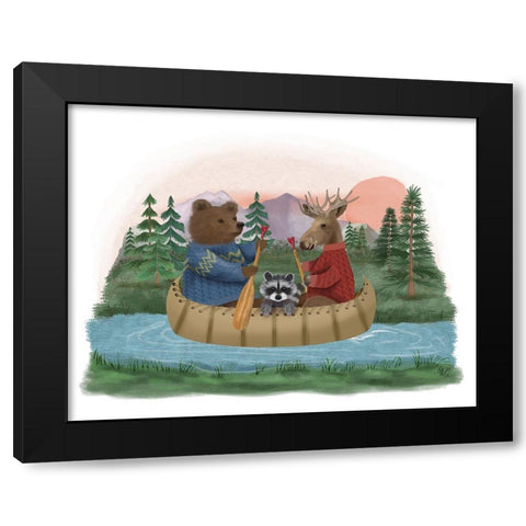 River Trip Black Modern Wood Framed Art Print with Double Matting by Fab Funky