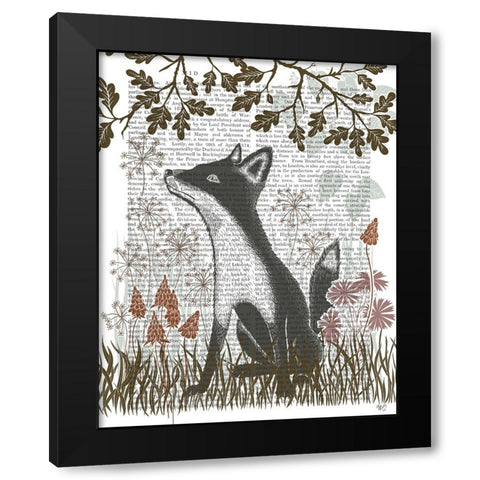 Country Lane Fox 1 - Earth Black Modern Wood Framed Art Print by Fab Funky