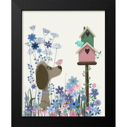 Bebe-Birdhouse Black Modern Wood Framed Art Print by Fab Funky