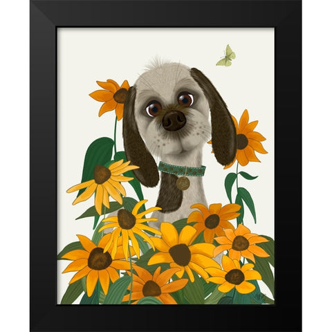 Bebe-Rudbeckia Garden Black Modern Wood Framed Art Print by Fab Funky