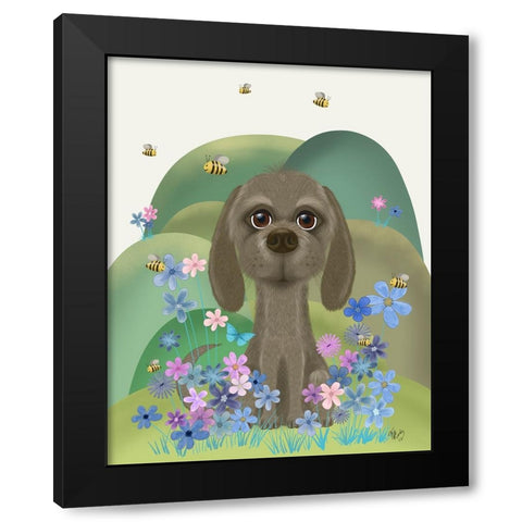 Bebe-Bee Garden Black Modern Wood Framed Art Print with Double Matting by Fab Funky