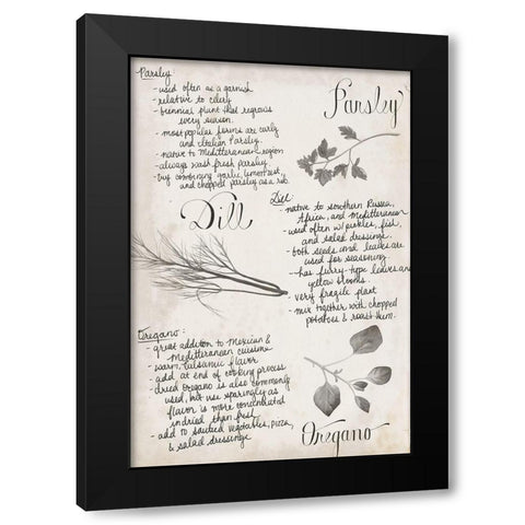 Herb Collection E Black Modern Wood Framed Art Print by Popp, Grace